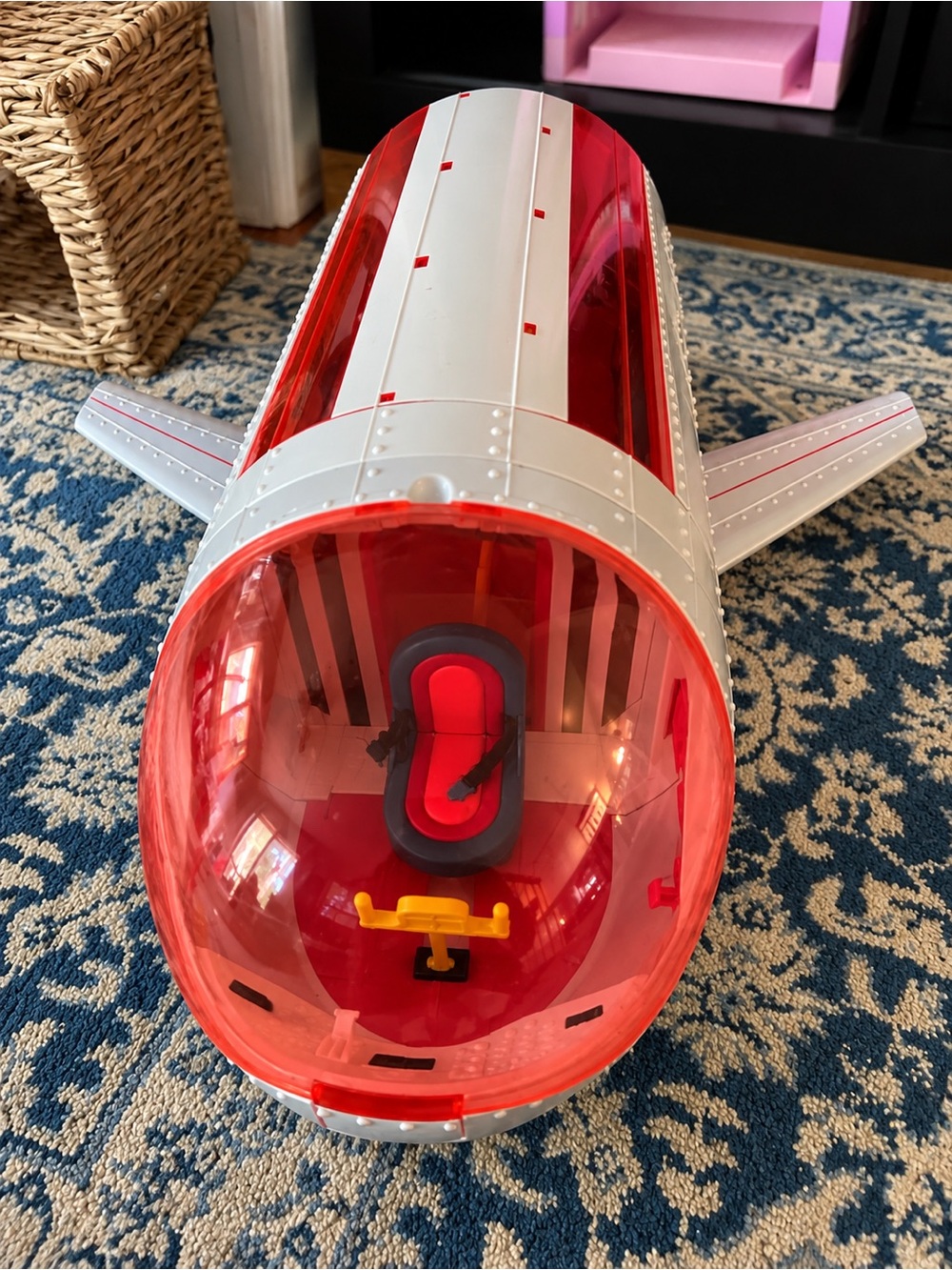 Kids Red and White Toy Airplane Playcase